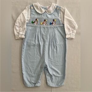 Petit Ami Light Blue Snowman One Piece